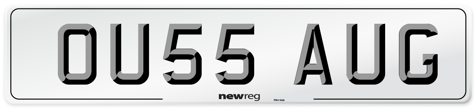 OU55 AUG Number Plate from New Reg